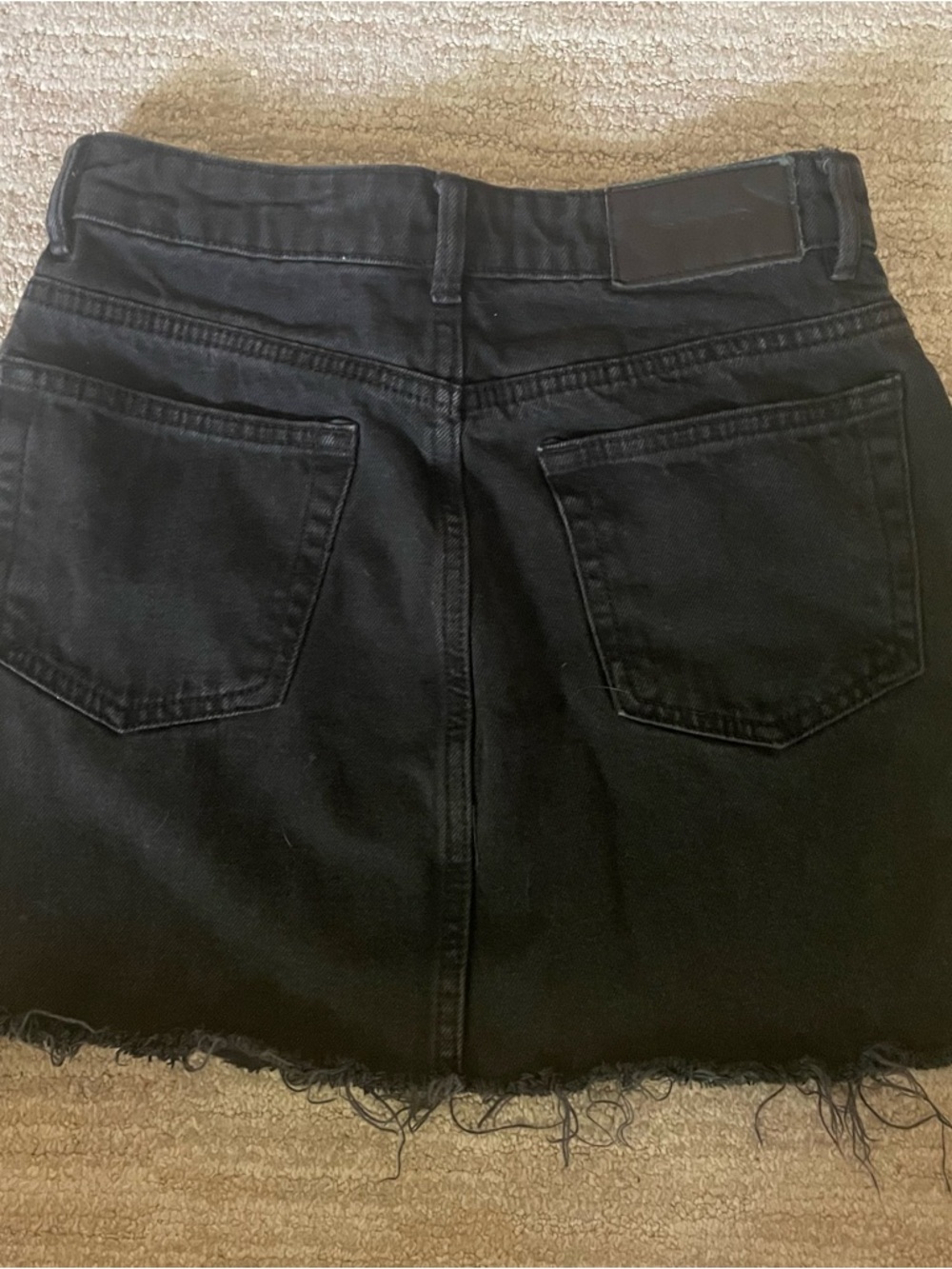 Zara Black Denim High Rise Mini Skirt - Picture 4 of 6
